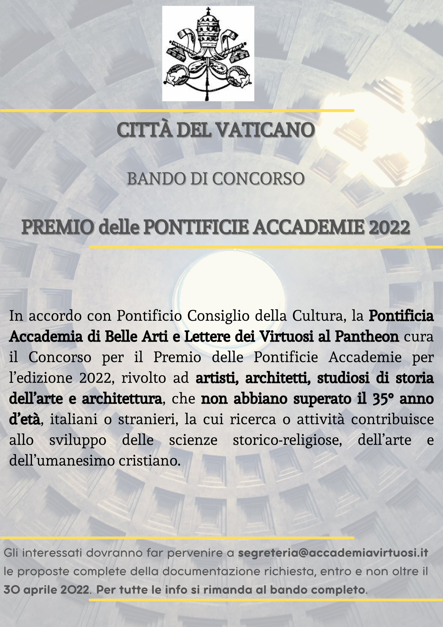 Premio Pontificie Accademie 2022
