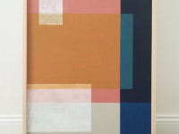 SCIOGLIERSI DENTRO, 2019, gesso e acrilico su tela, 70×100 cm.